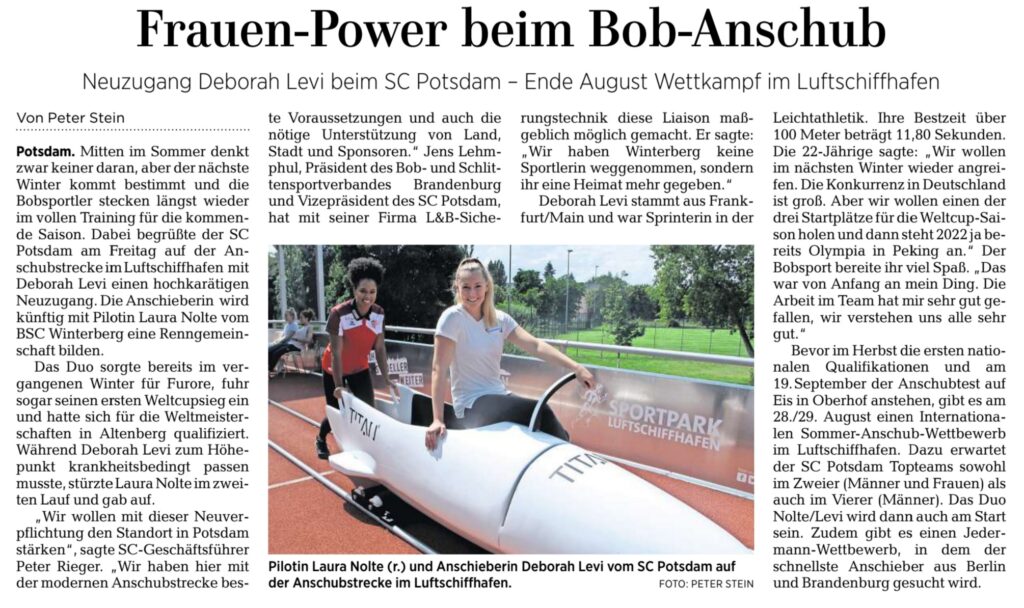 Frauen-Power beim Bob-Anschub